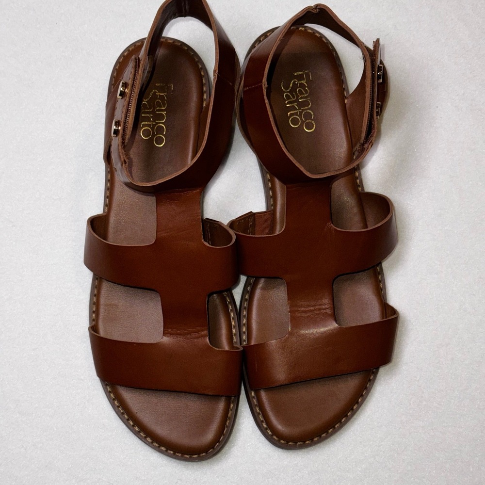 Franco Sarto Cognac Brown Gladiator Sandals Women's Size 9.5M
